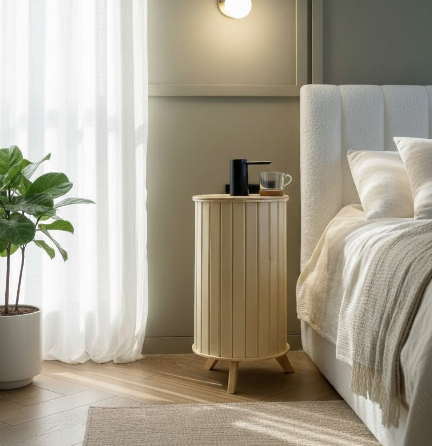 Nordic Wooden Water Dispenser Side Table β Premium Pine Wood | Space-Saving Multi-Functional Stand
