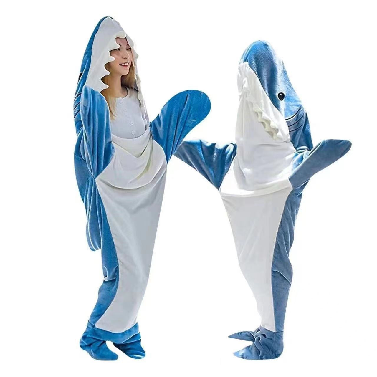 Cross-border New Shark Sleeping Bag Shark Blanket Air-conditioning Blanket Flannel Super Soft Outer Wearing Mixed Batch