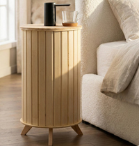 3A grade high-quality rubber wood round stool [elegant white] shipped in one package