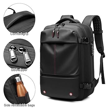 Multifunctional Expandable Travel Backpack with USB Charging &amp; Air Pump – 40L Carry-On Approved
