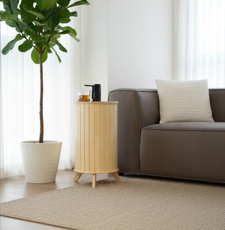 Nordic Wooden Water Dispenser Side Table – Premium Pine Wood | Space-Saving Multi-Functional Stand
